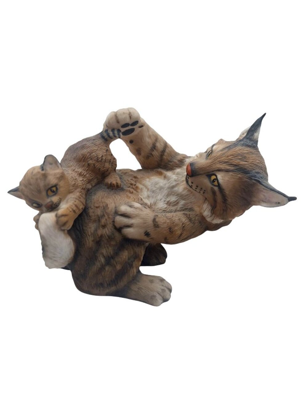 Bobcat Kitten Playful Morning Figurine Porcelain Wildlife Nicholas Wilson 1984